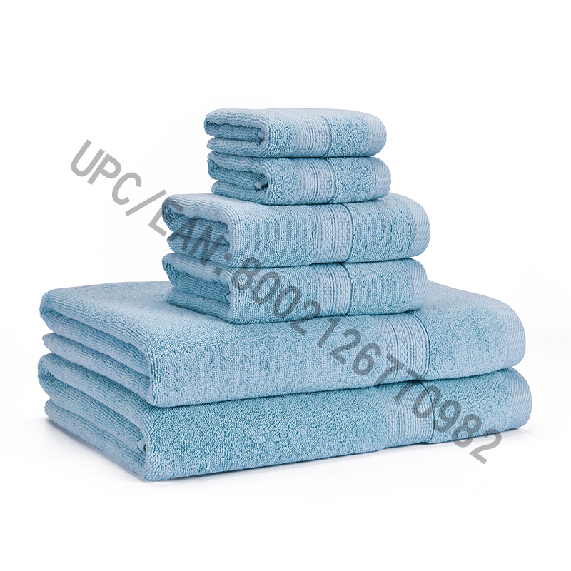 Juego de toallas de baño Liquidación, Toallas de algodón peinado Juego de 6,2 toallitas, 2 toallas de mano, 2 toallas de baño, toallas Toallas para el hogar de piscina Toallas absorbentes duraderas y cómodas Extra grueso suave (azul claro, 6)